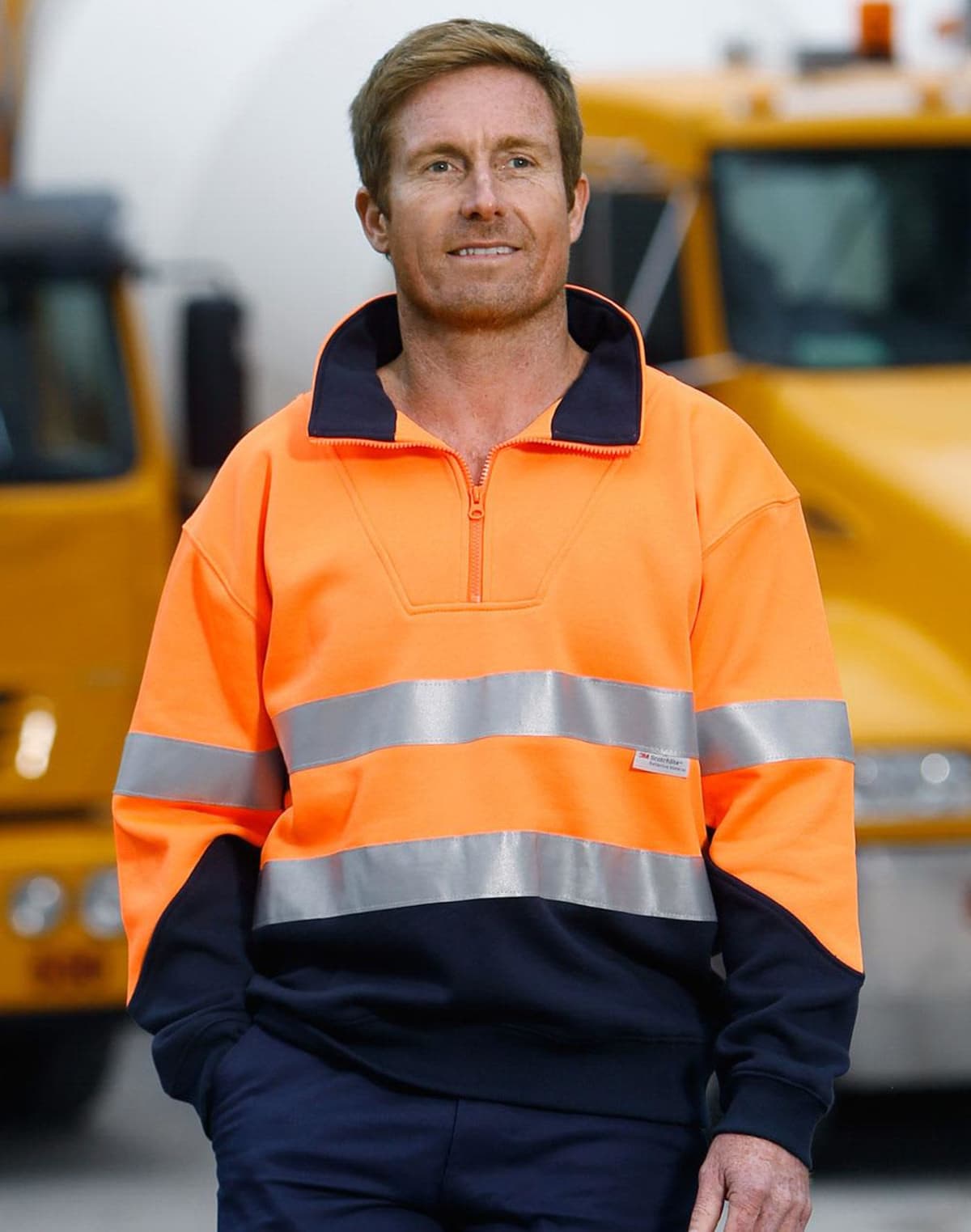Hi-Vis Furry Collar Sweater With Tapes