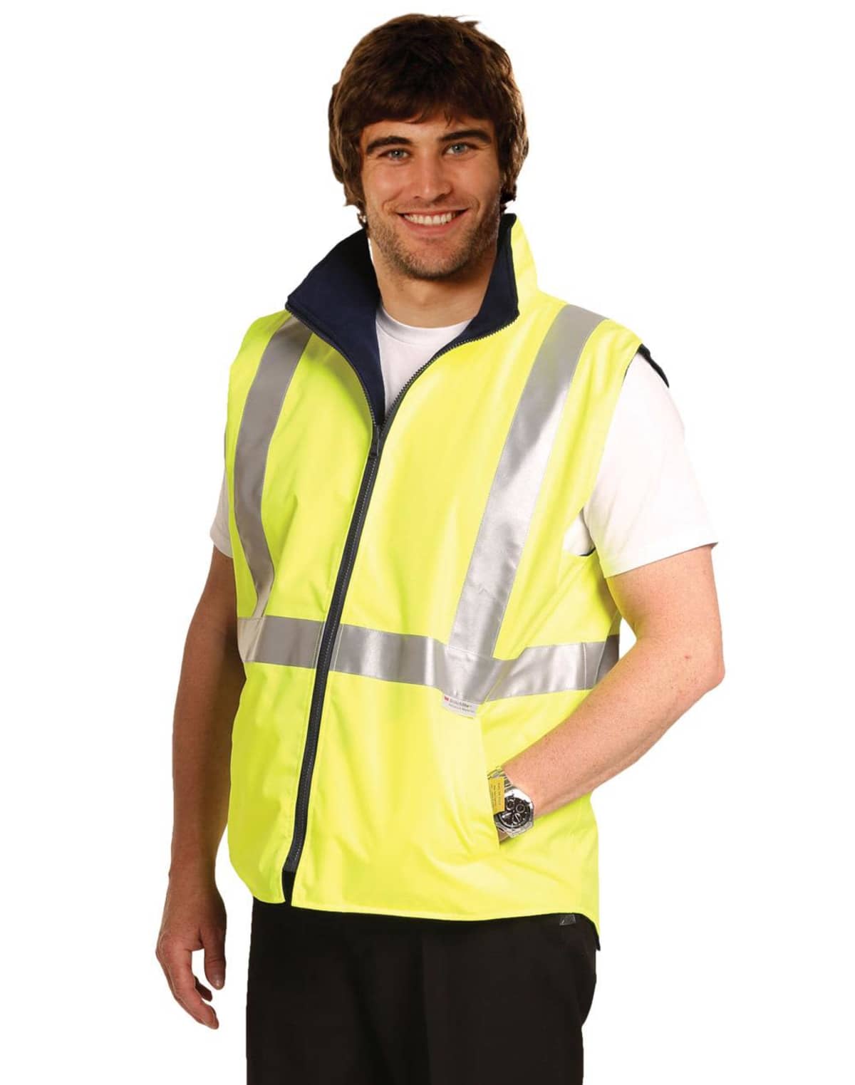 Hi-Vis Reversible Vest With Pattern Tapes
