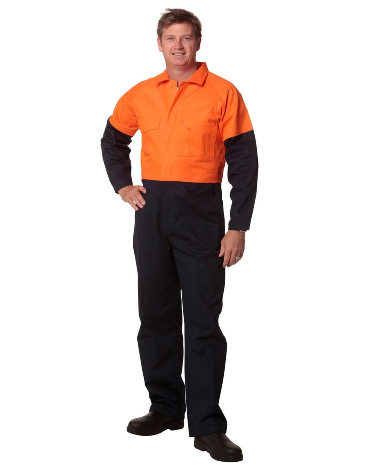 Hi-Vis Two-Colour Cotton Drill Coveralls