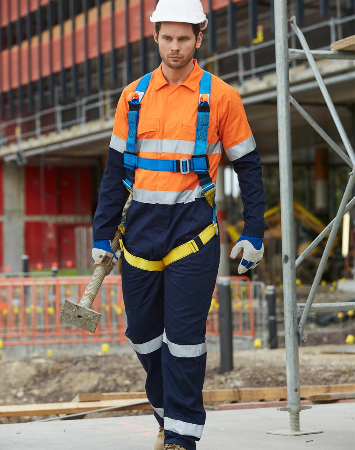 Hi-Vis Men's Light Cotton Coveralls With Tape