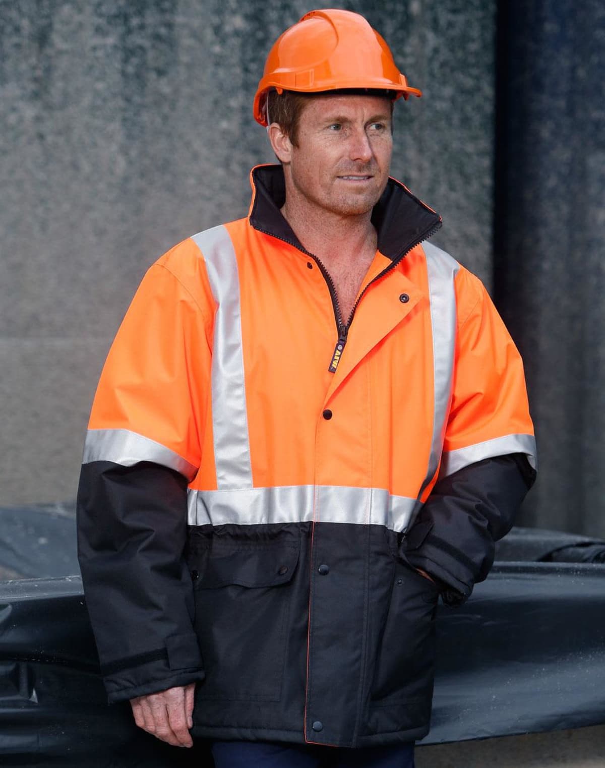 Hi-Vis Two Colours Rain Proof Jacket With 3M Tapes