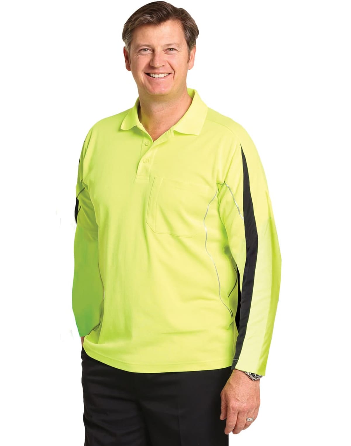 Men's Fresh Long Sleeve Hi-Vis Polos