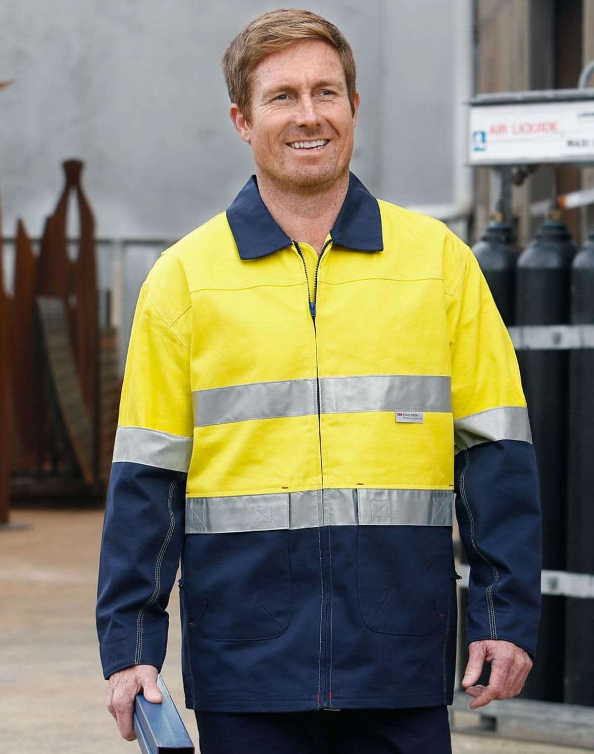 Hi-Vis Two Colour Work Jacket With 3M Tapes
