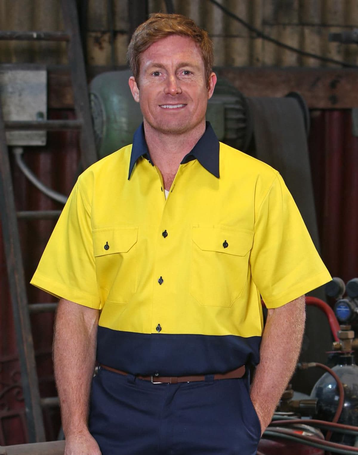 Hi-Vis Two-Tone Short Sleeve Work Shirts