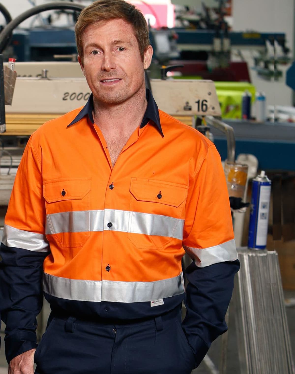 High Vis Cotton Drill Safety Shirts with 3M Tape