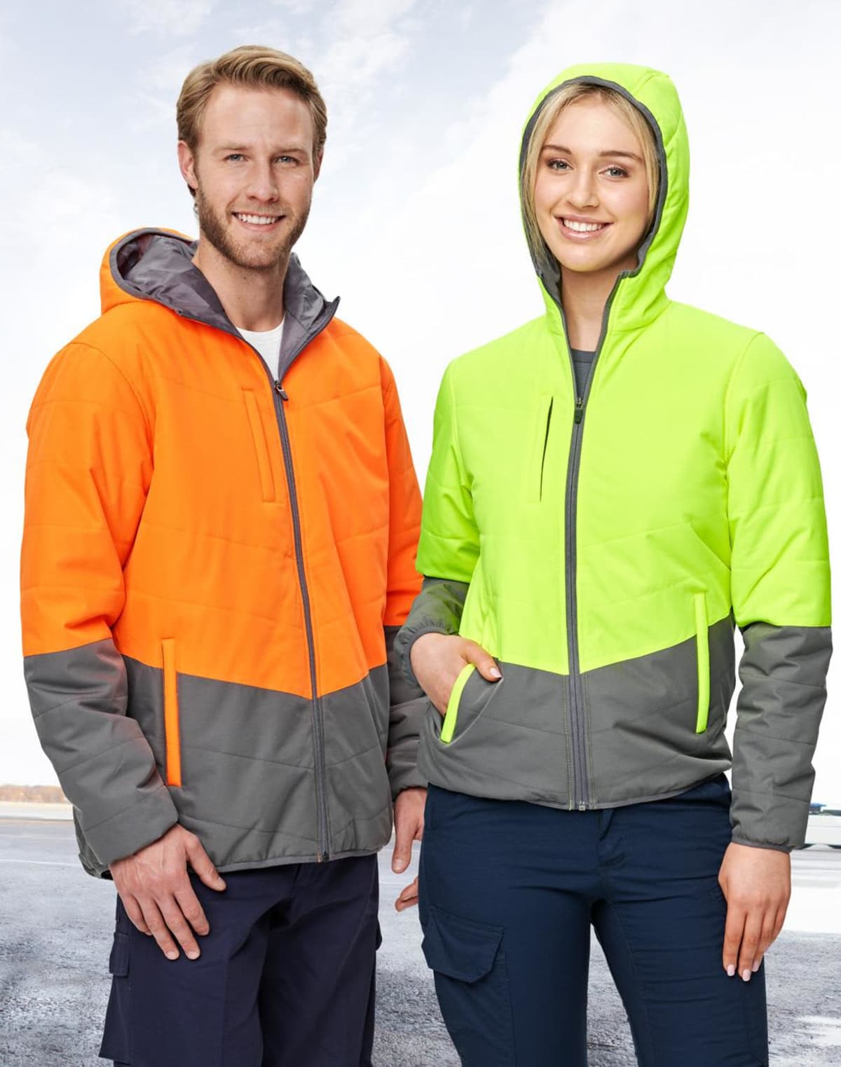Hi-Vis Two Tone Safety Puffer Jackets