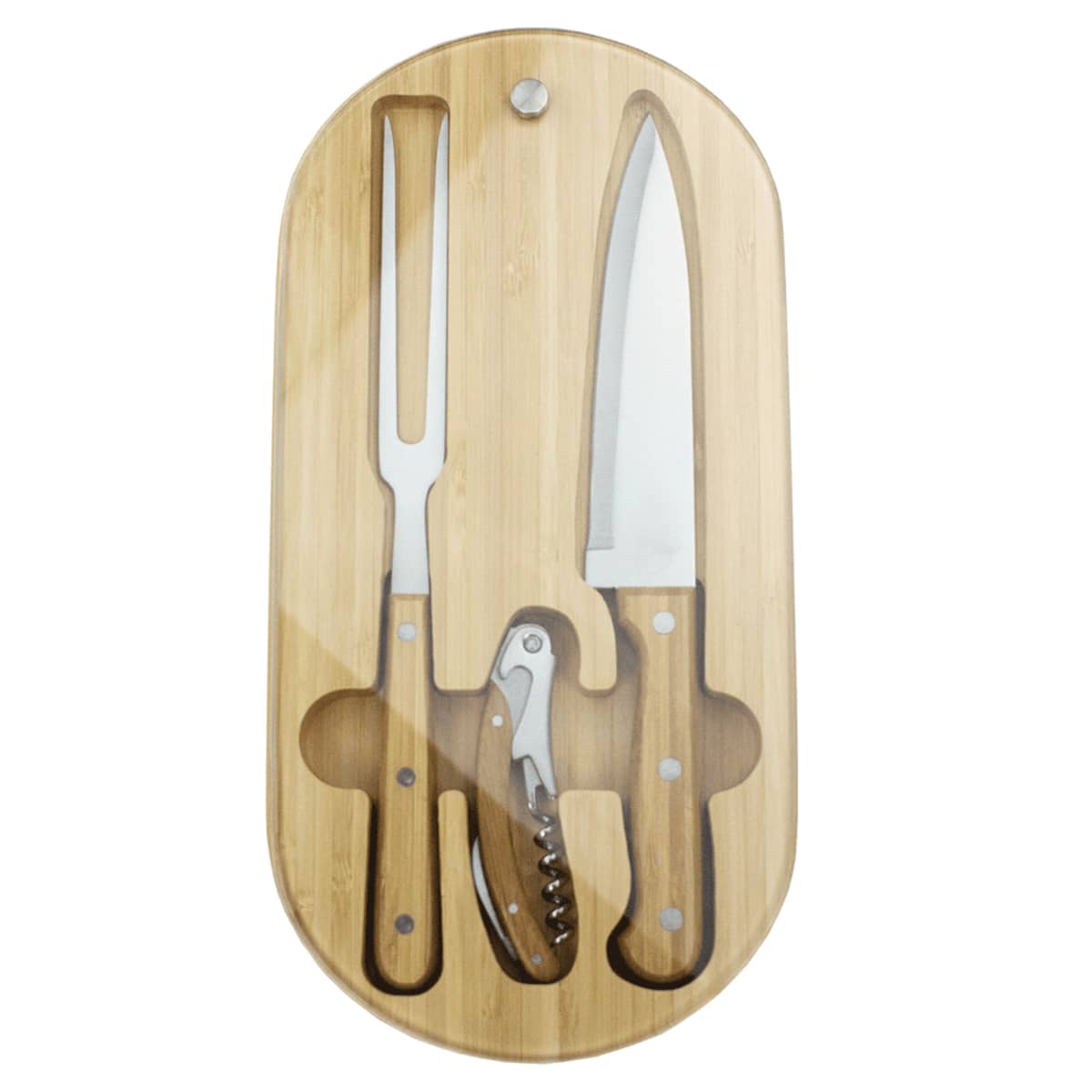 Trekk Oval Bamboo Glass Knife Sets